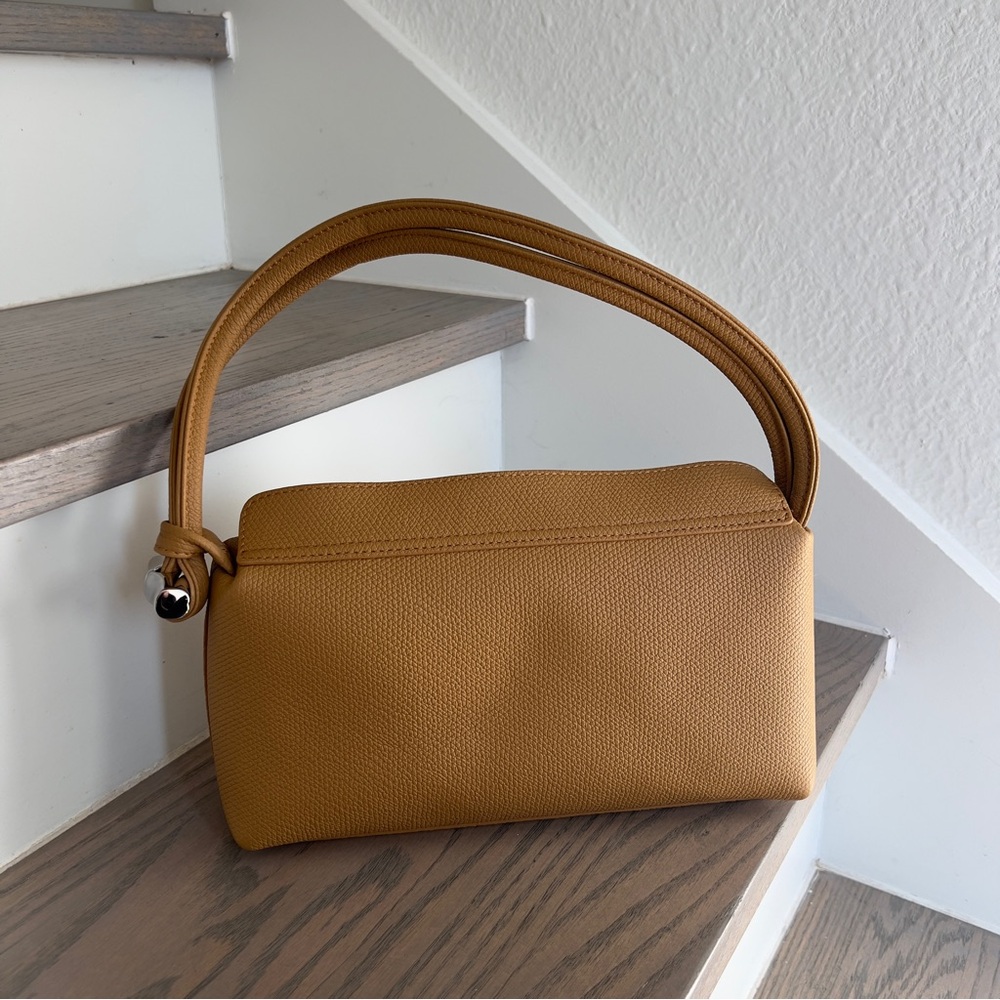 NWOT Longchamp Le Roseau M Leather Shoulder Bag in Walnut Brown - Picture 4 of 13